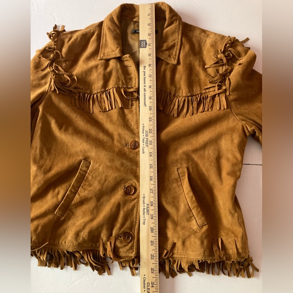 Lucky Brand women’s SZ M Tan Suede Fringe festival Jacket, western inspired - Picture 8 of 11